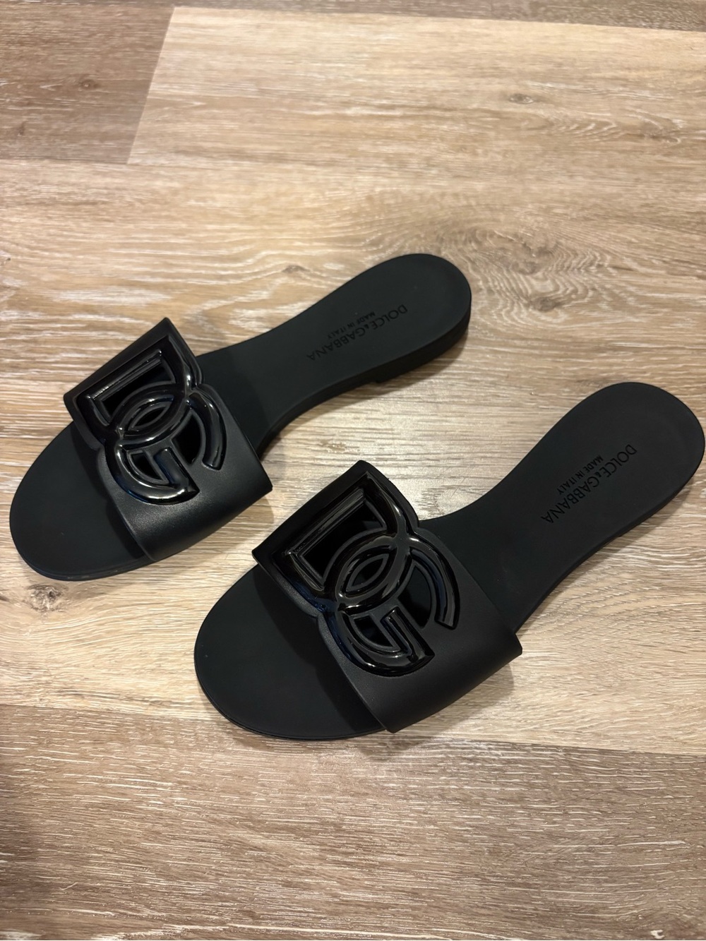 Dolce & Gabbana Black Slide Sandals